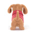 Jellycat: пухкав пуловер за дакел Sausage Dog Pink 14 см