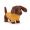 JellyCat: Cuddly Dachshund pulover klobasa pes rumen 14 cm