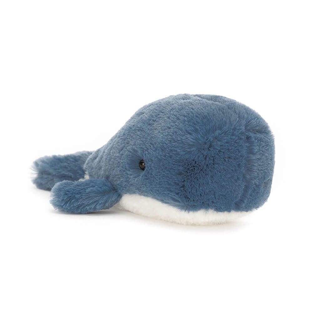 JELLLYCAT: Cuddly Little Whale Wavelly Whale Blue 15 cm