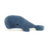 Jellycat: kælen lille hval Wavelly Whale Blue 15 cm
