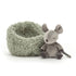 Jellycat: kælen sovende mus i boet Hibernerende Mus 7 cm