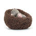 Jellycat: mole adormecida em um ninho hibernando a toupeira 13 cm