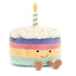 Jellycat: Κέικ Γενέθλια Rainbow, Καλή κέικ γενεθλίων ουράνιου τόξου 26 εκ.