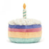 Jellycat: Cuddly Rainbow Birthday Cake Swadbow Birthary Cake 26 cm
