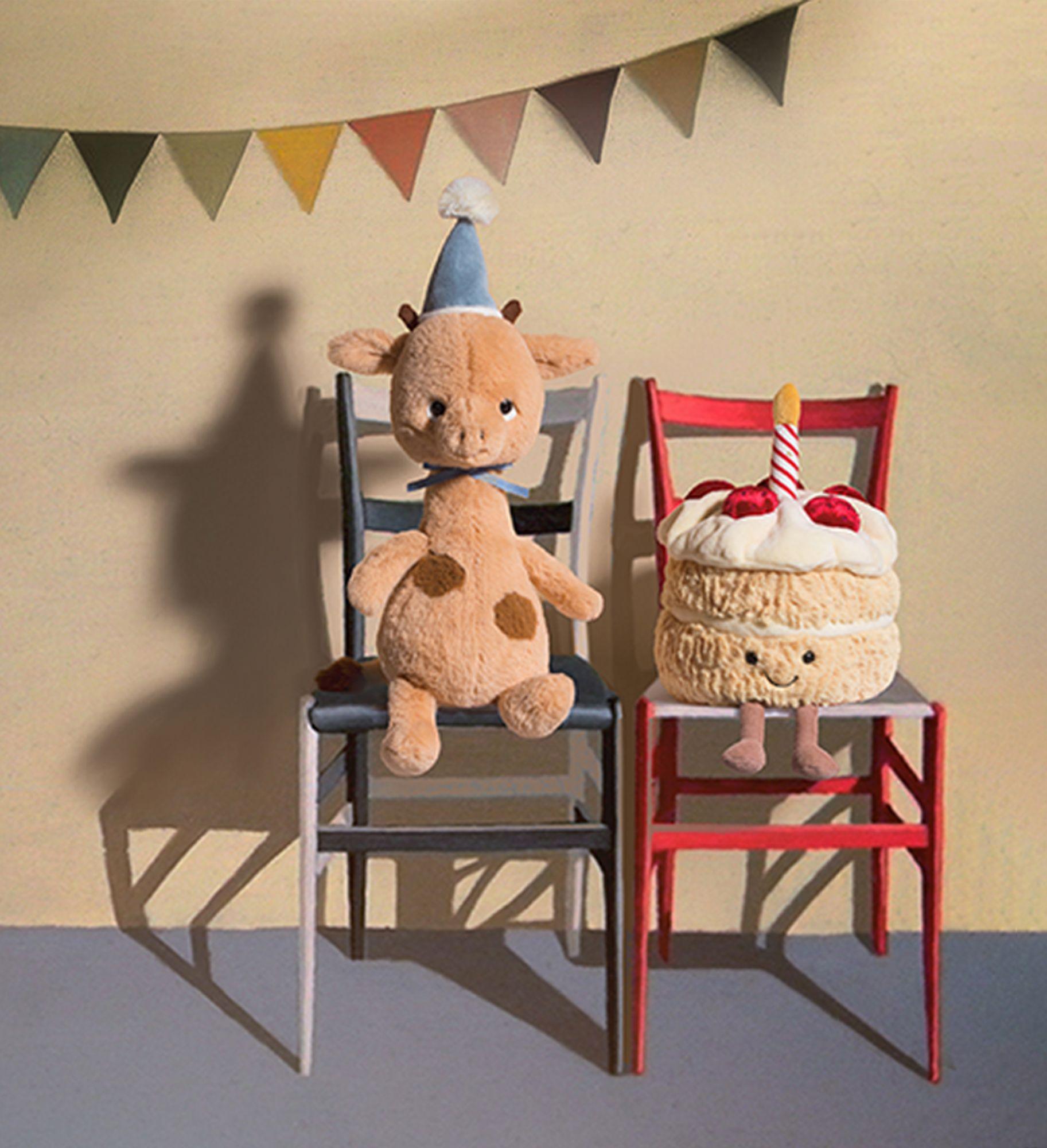 Jellycat: Cuddly sünnipäevakook lõbustatav sünnipäevakook 16 cm