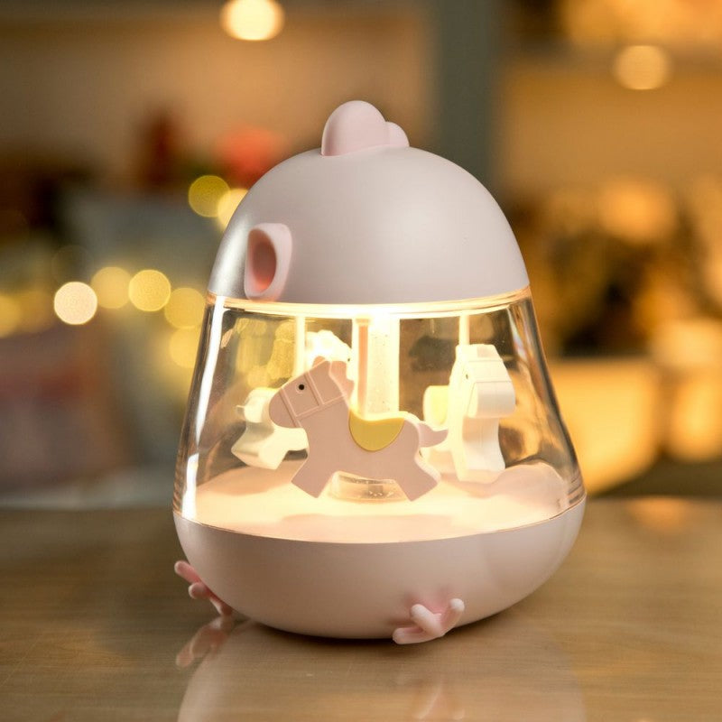Conejo y amigos: Lámpara táctil con pollo de caja de música