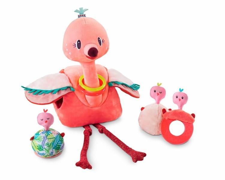 Lilliputiens: cuddly mama flamingo with chicks - Kidealo