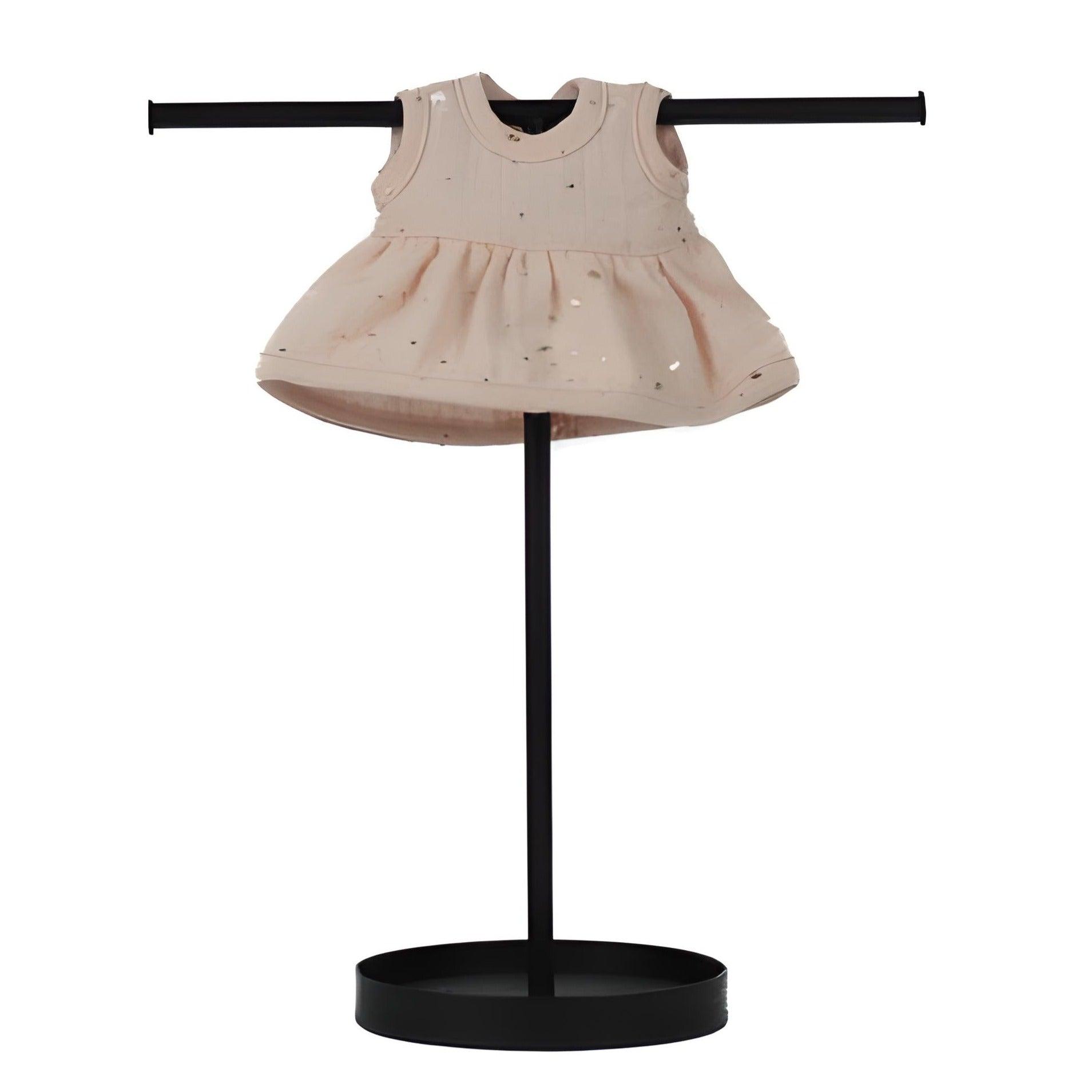 Lillitoy: rochie de muselină cu puncte de aur pentru păpușă miniland 21 cm