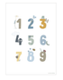 Little Dutch: двустранен плакат с азбука и цифри Goose A3