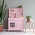 Mala nizozemska: igrača kuhinja roza lesena kuhinja