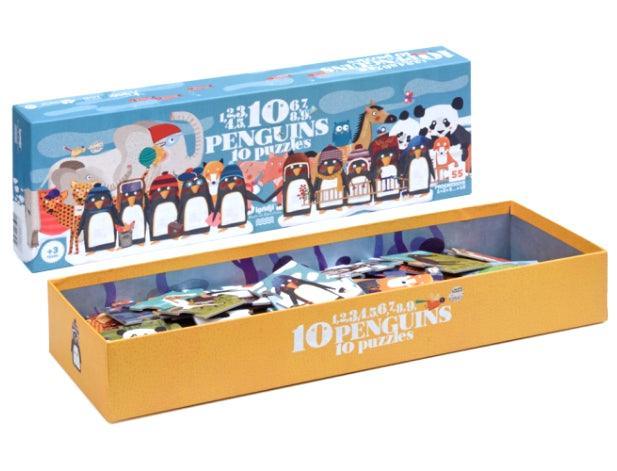 Londji: progressive puzzle 10 Penguins - Kidealo