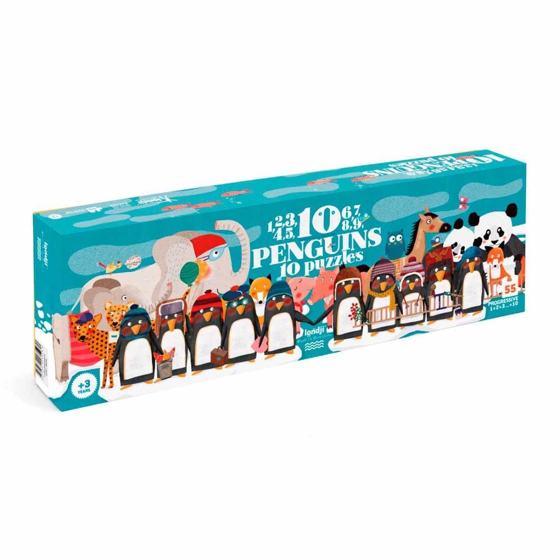 Londji: progressive puzzle 10 Penguins - Kidealo