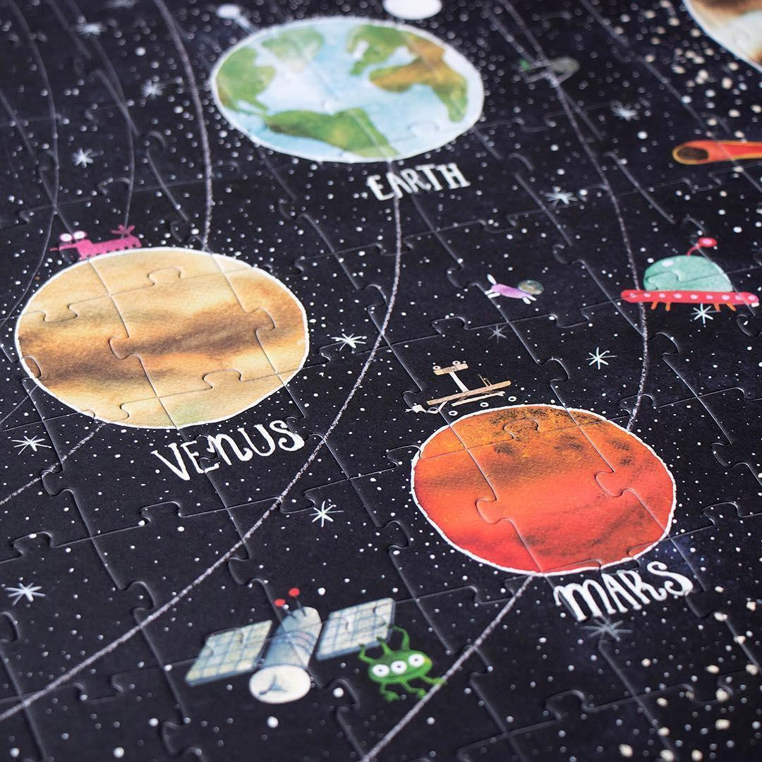 Londji: Discover the Planets 200 el. glow-in-the-dark puzzle. - Kidealo
