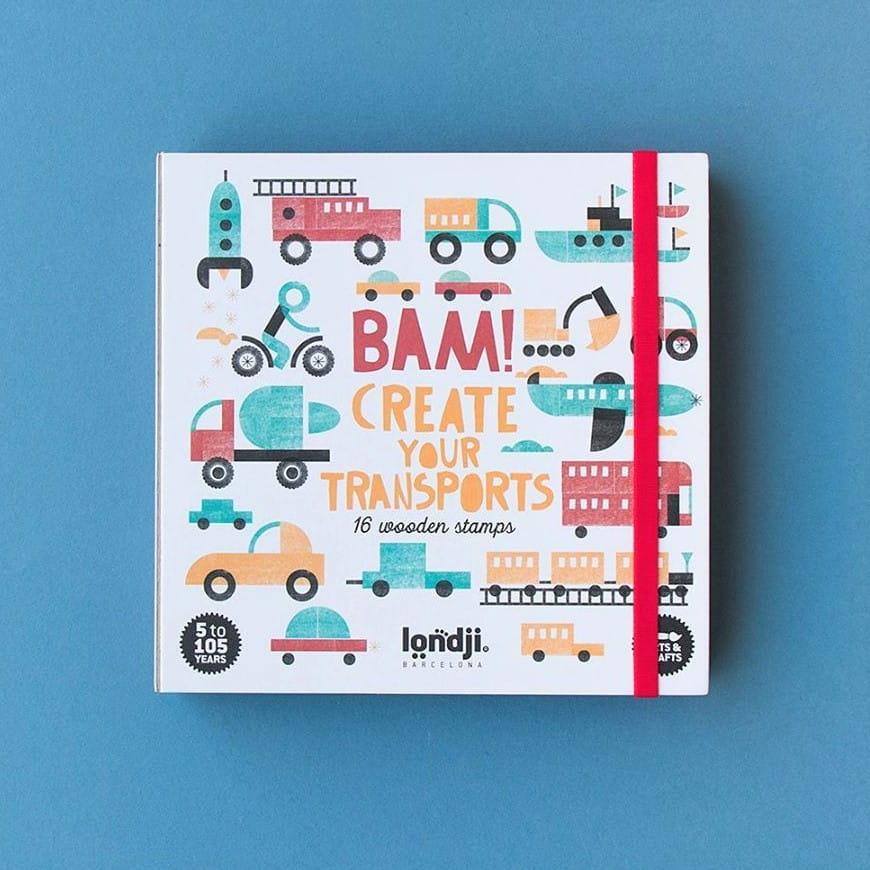 Londji: Stamps with vehicles Bam! Create your Transports