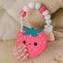 Loulou Lollipop: Silicone Teether com Tag Strawberry Strawberry