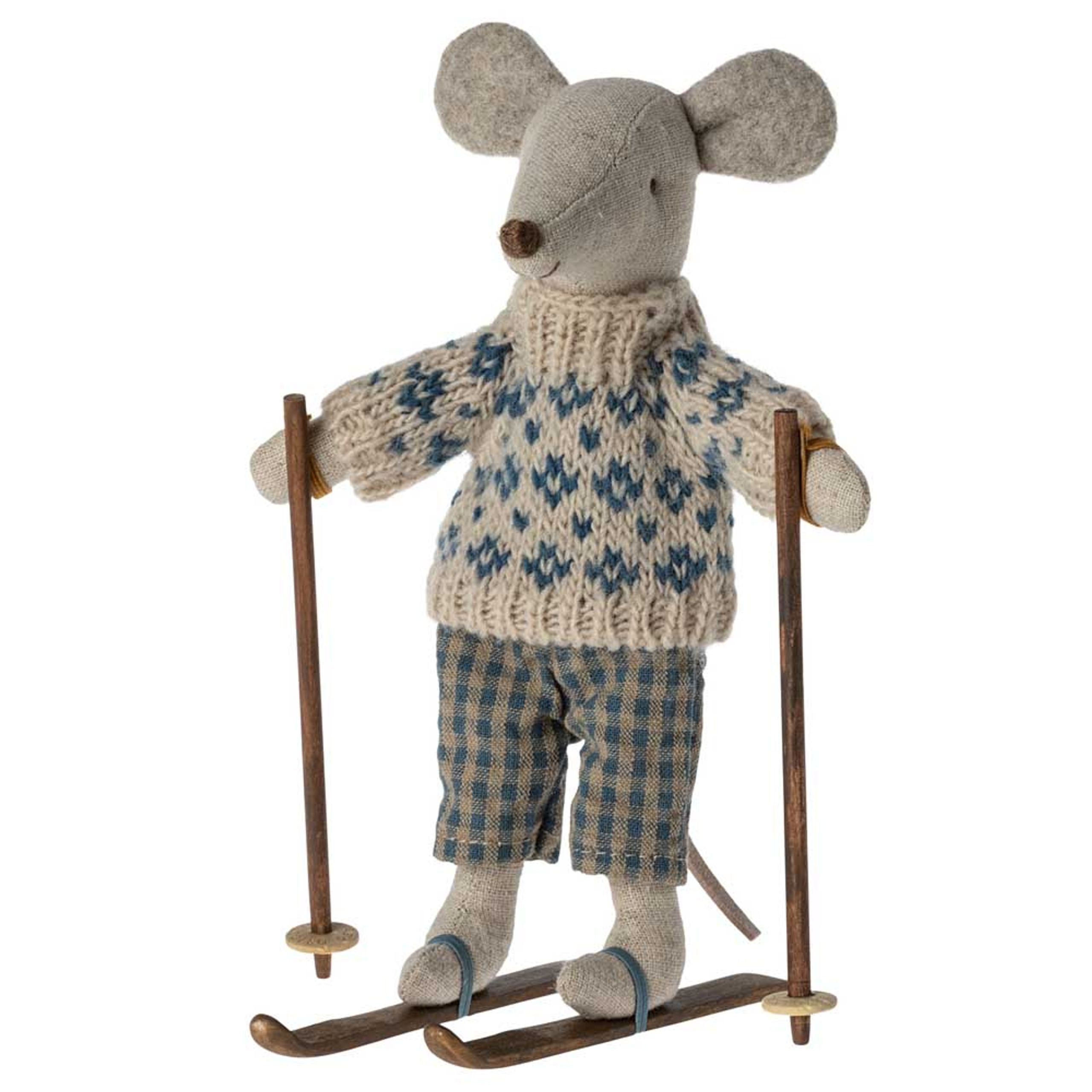 MailEg: Myš v zimním stylu s lyžařským otcem 15 cm