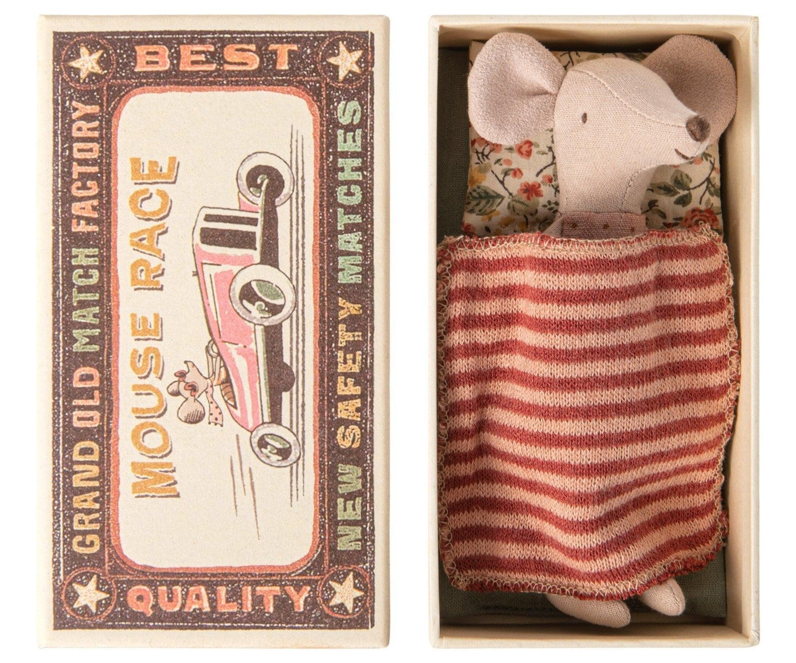 Maileg: Pea mouse in box Big Sister in Matchbox 12 cm