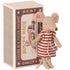 Maileg: Mouse in a box stripes Big Sister in Matchbox 13 cm