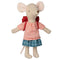 Maileg: Tricycle Mouse Big Sister 13 cm à carreau à carreaux souris