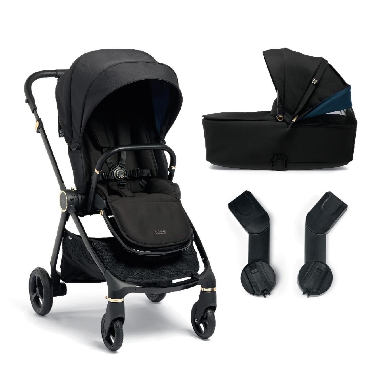 „Mamas & Papas“: „2-in-1“ „Strada“ juodo deimanto daugiafunkcinis vežimėlis