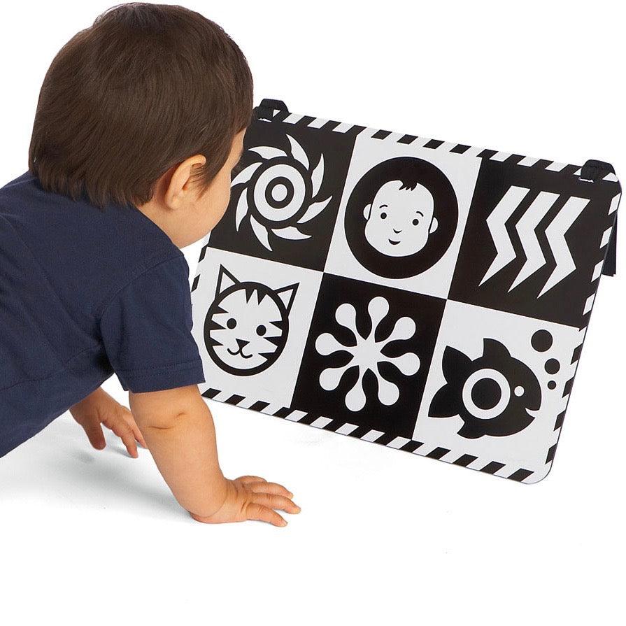 Manheteno žaislas: kontrastinis kūdikio kilimėlis su veidrodžiu Wimmer-Ferguson