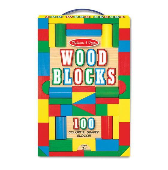 Melissa & Doug: wooden mega set of 100 Wood Blocks - Kidealo