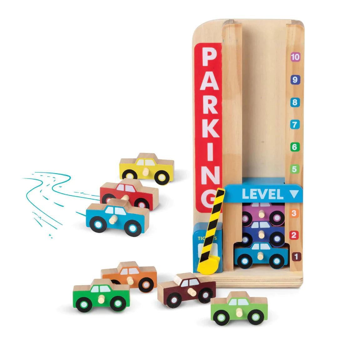 Melissa & Doug: wooden parking lot for learning to count - Kidealo