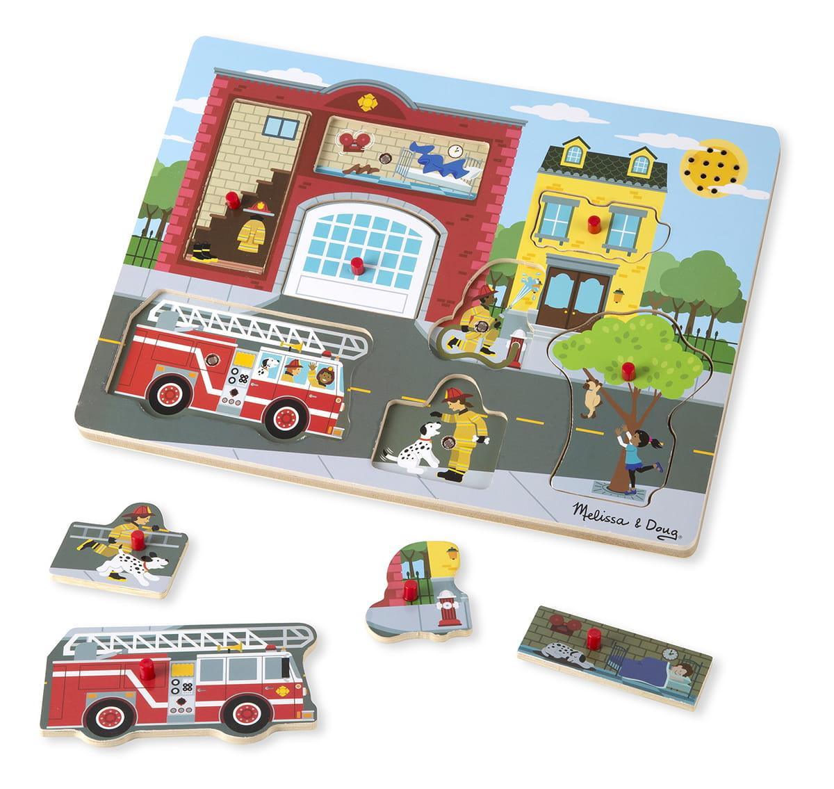 Melissa & Doug: sound puzzle firefighters Around the Fire Station - Kidealo