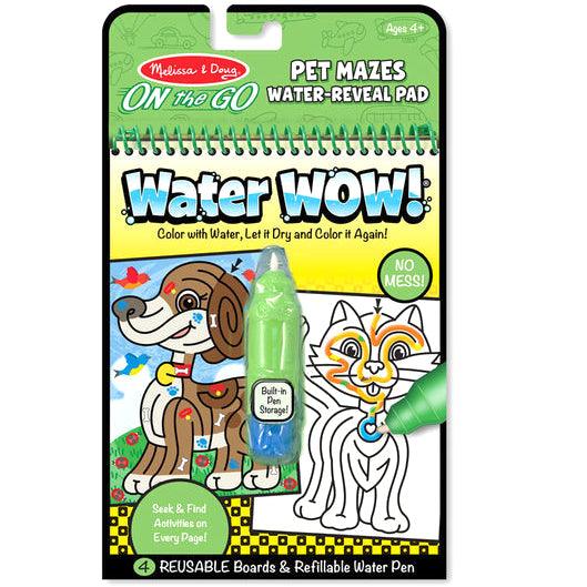Melissa & Doug: Водна книжка за оцветяване за многократна употреба Water Wow! Лабиринти за домашни любимци