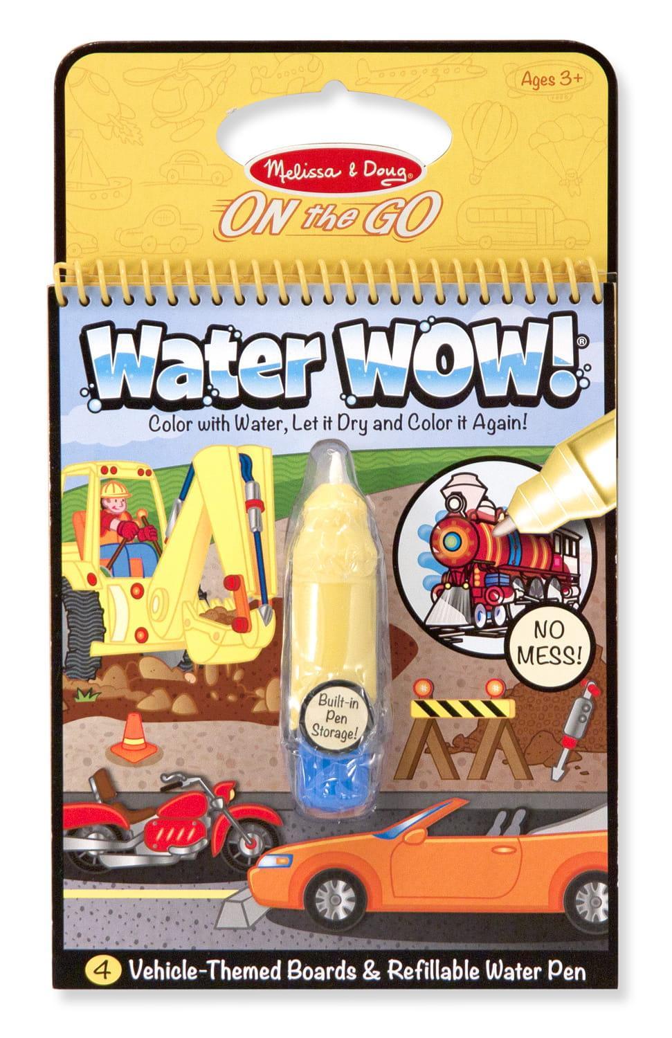 Melissa & Doug: Water Wow reusable water coloring book! Vehicles - Kidealo