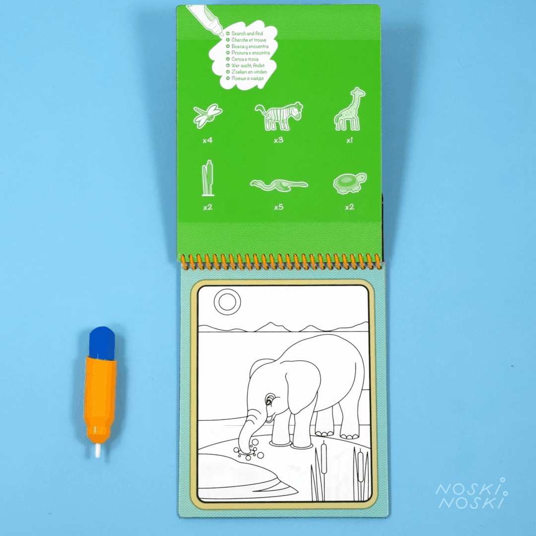 Melissa & Doug: Water Wow reusable water coloring book! Safari - Kidealo