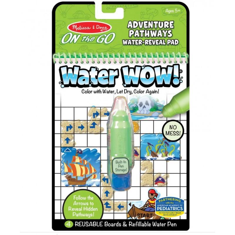 Melissa & Doug: carte de colorat reutilizabilă de apă WAW Wow! Căi de aventură