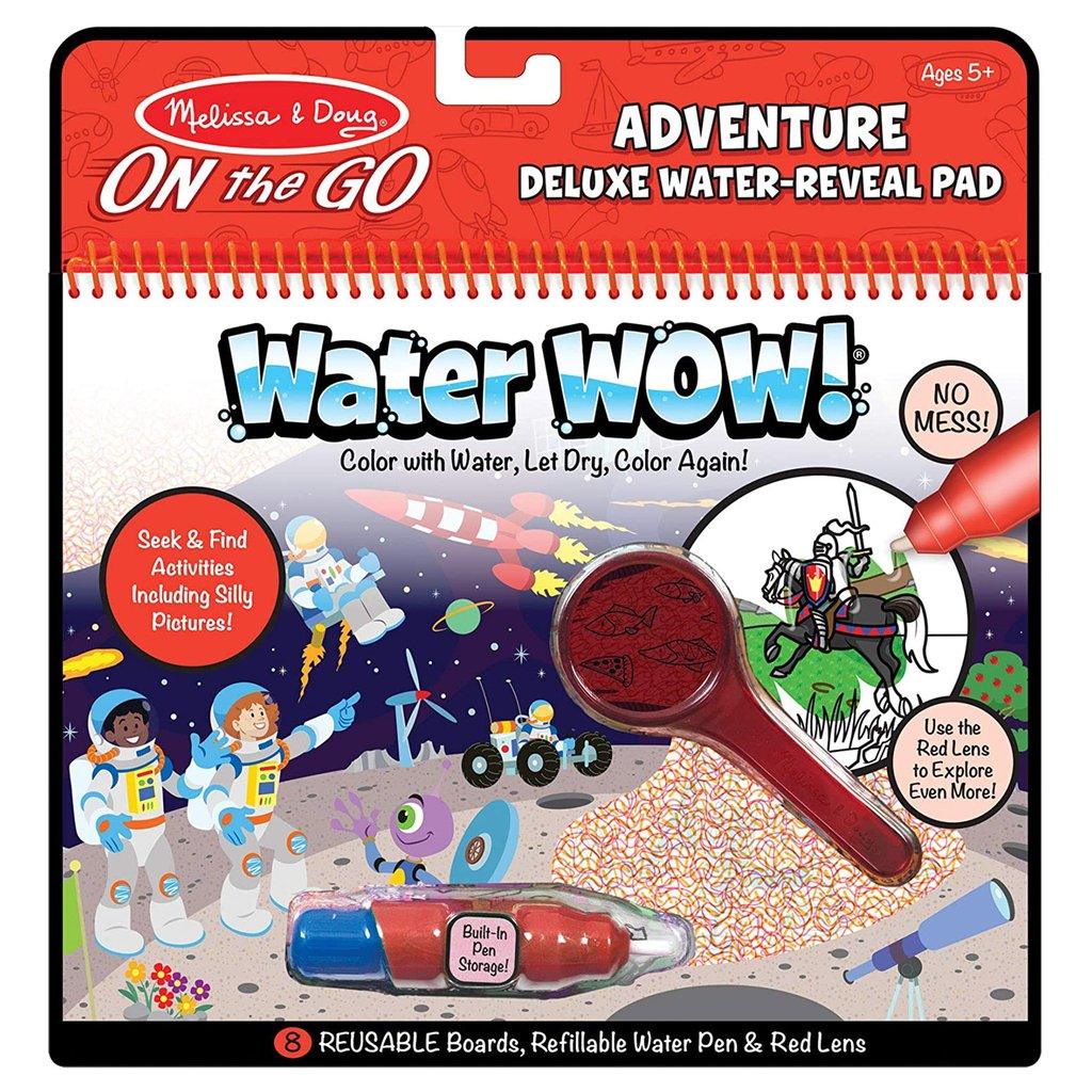 Melissa & Doug: carte de colorat cu apă cu lupa cu apă de sticlă wow aventură de lux
