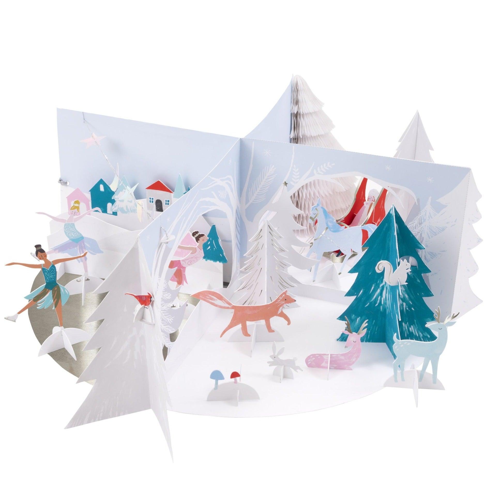 Meri Meri: calendrier de l'avent en papier boisé d'hiver