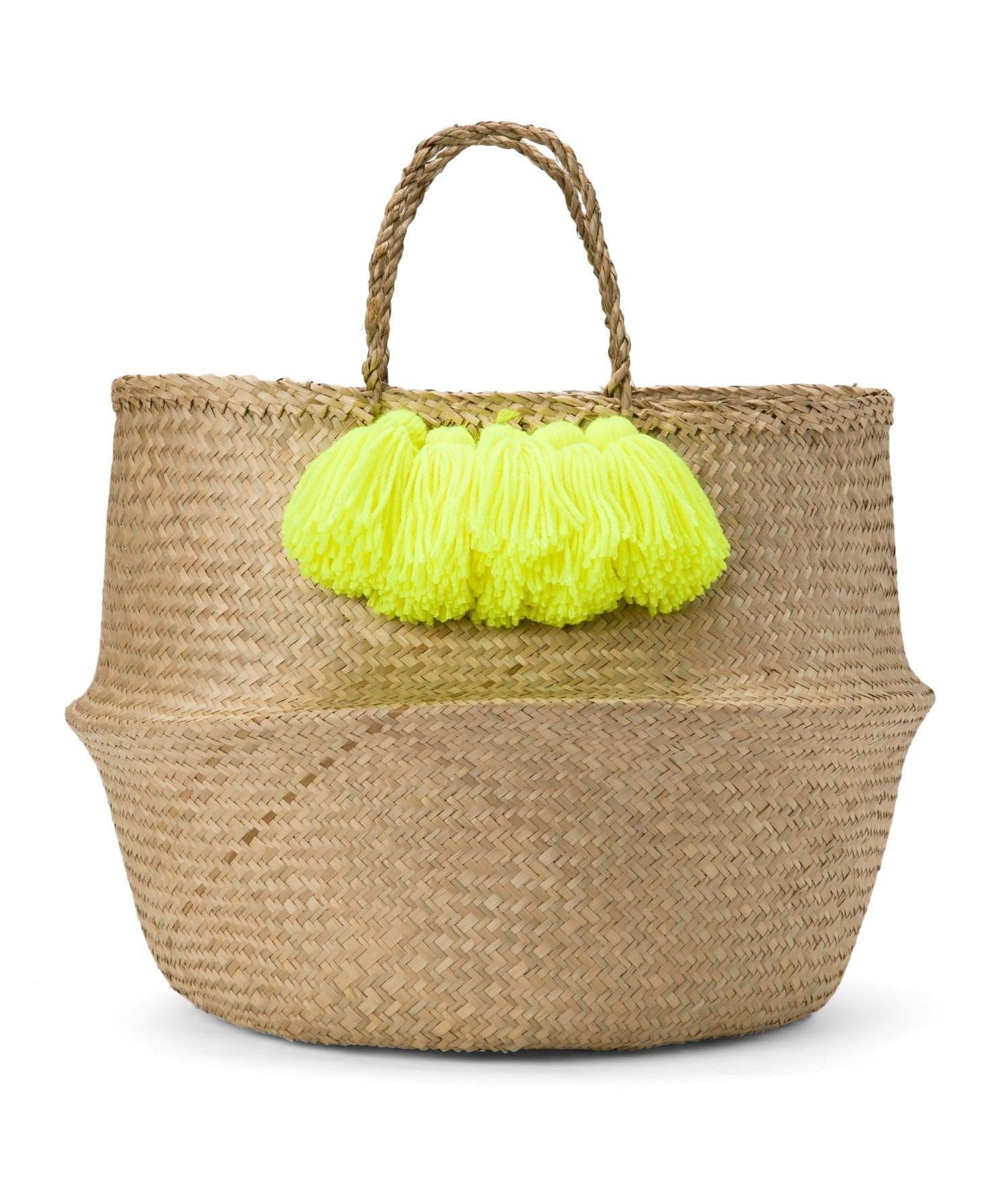 Meri Meri: woven basket with pom-poms - Kidealo