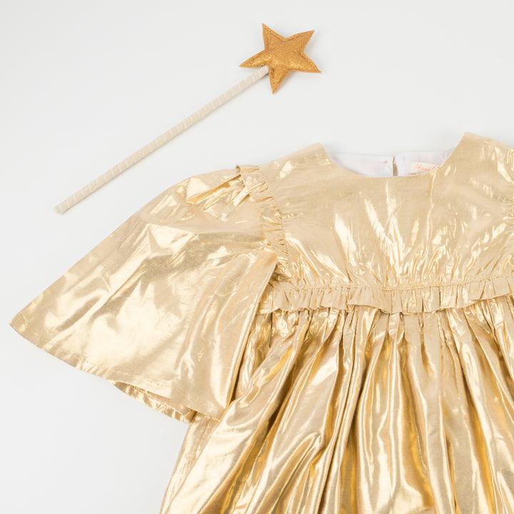 Meri Meri: Μεταφορά χρυσό φόρεμα άγγελος 3-4 ετών