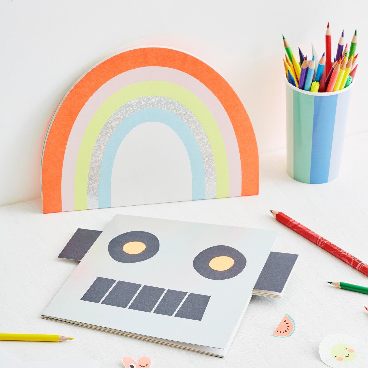 Meri Meri: Sketchbook with Rainbow stickers