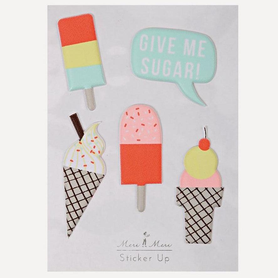 Meri Meri: изпъкнали стикери сладолед Sticker Up