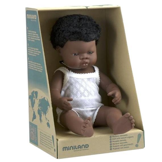 Miniland: African boy doll 38 cm - Kidealo