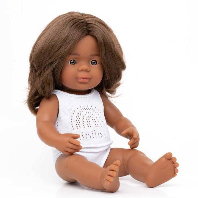 Minilândia: boneca de menina aborígine 38cm