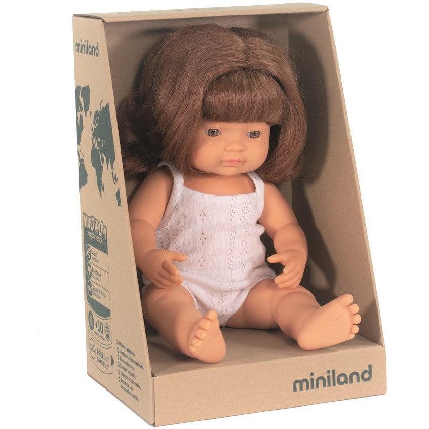 Miniland: European red-haired girl doll 38 cm