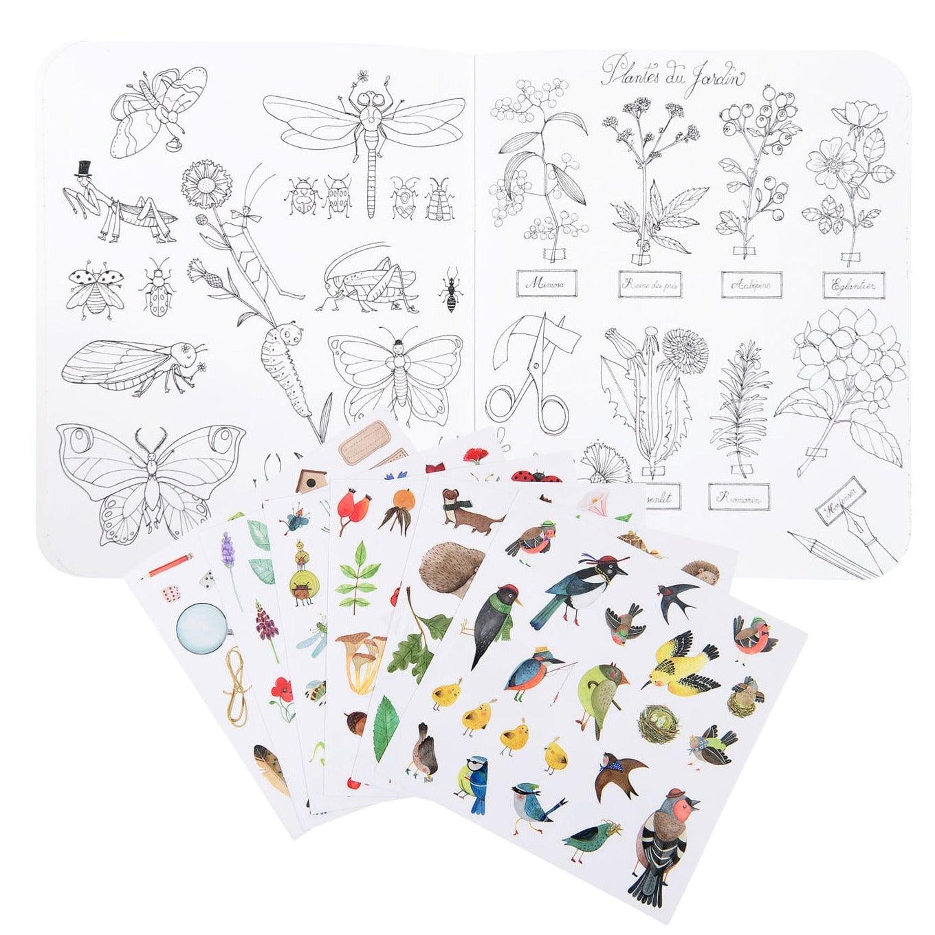 Moulin Roty: Botany sticker coloring book