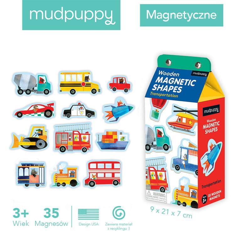 Mudpuppy: wooden magnets Vehicles - Kidealo