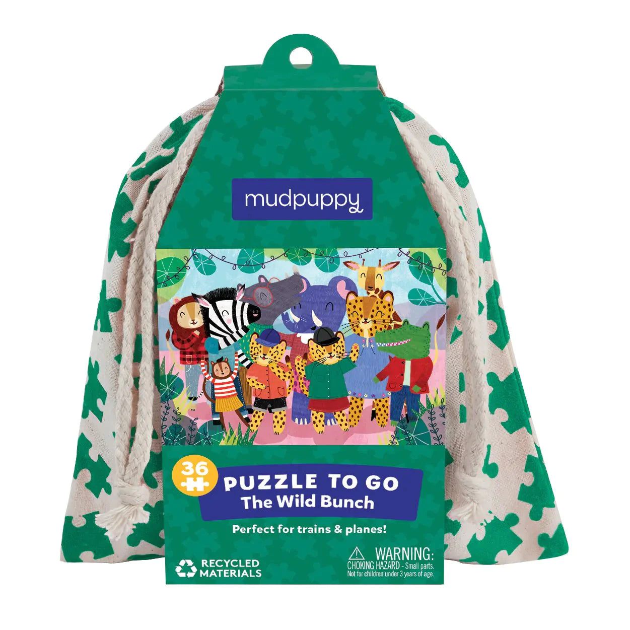 Mudpuppy: Travel puzzle in a pouch Wild team 36 el.