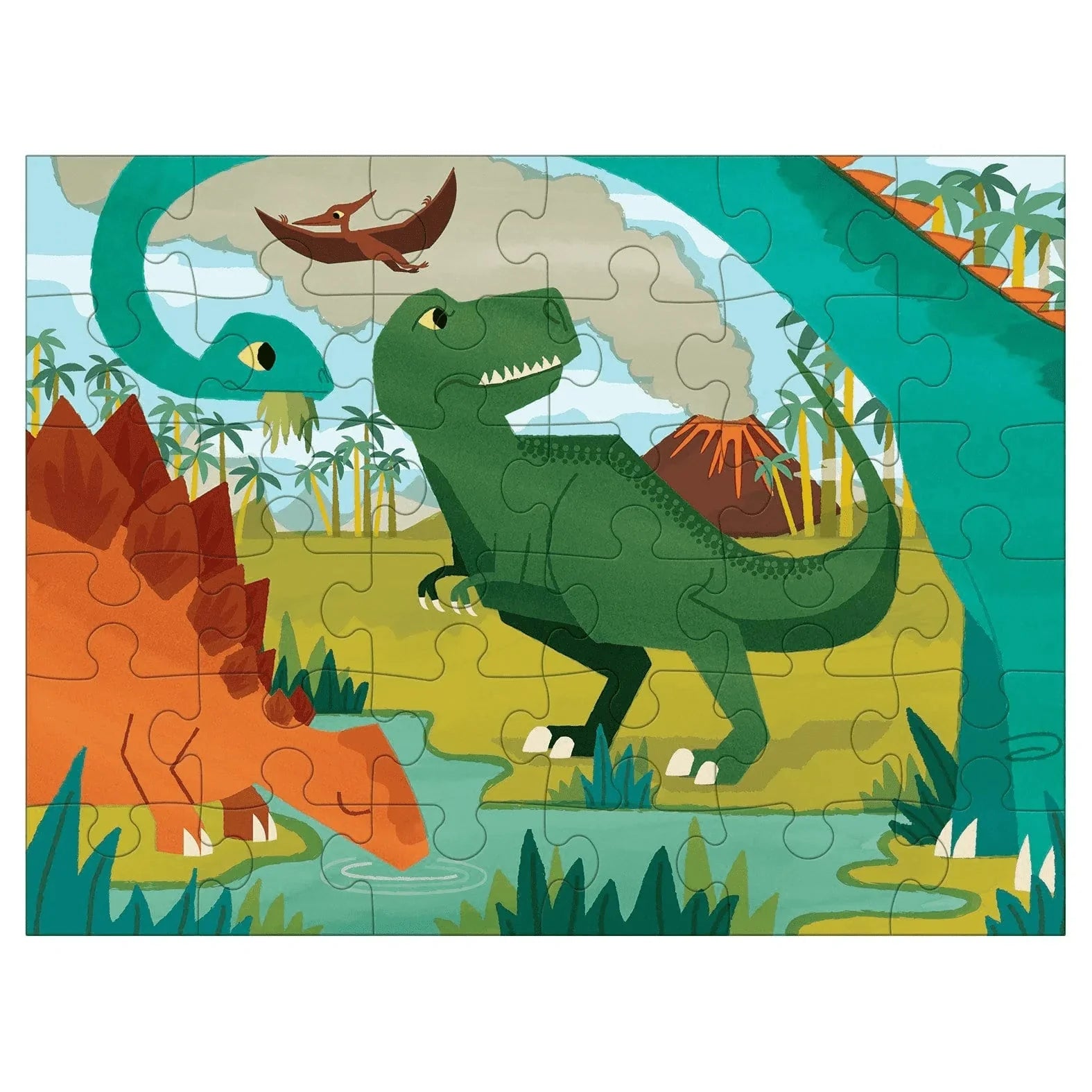 Mudpuppy: Dinosaur Park potovalna sestavljanka v torbici 36 el.