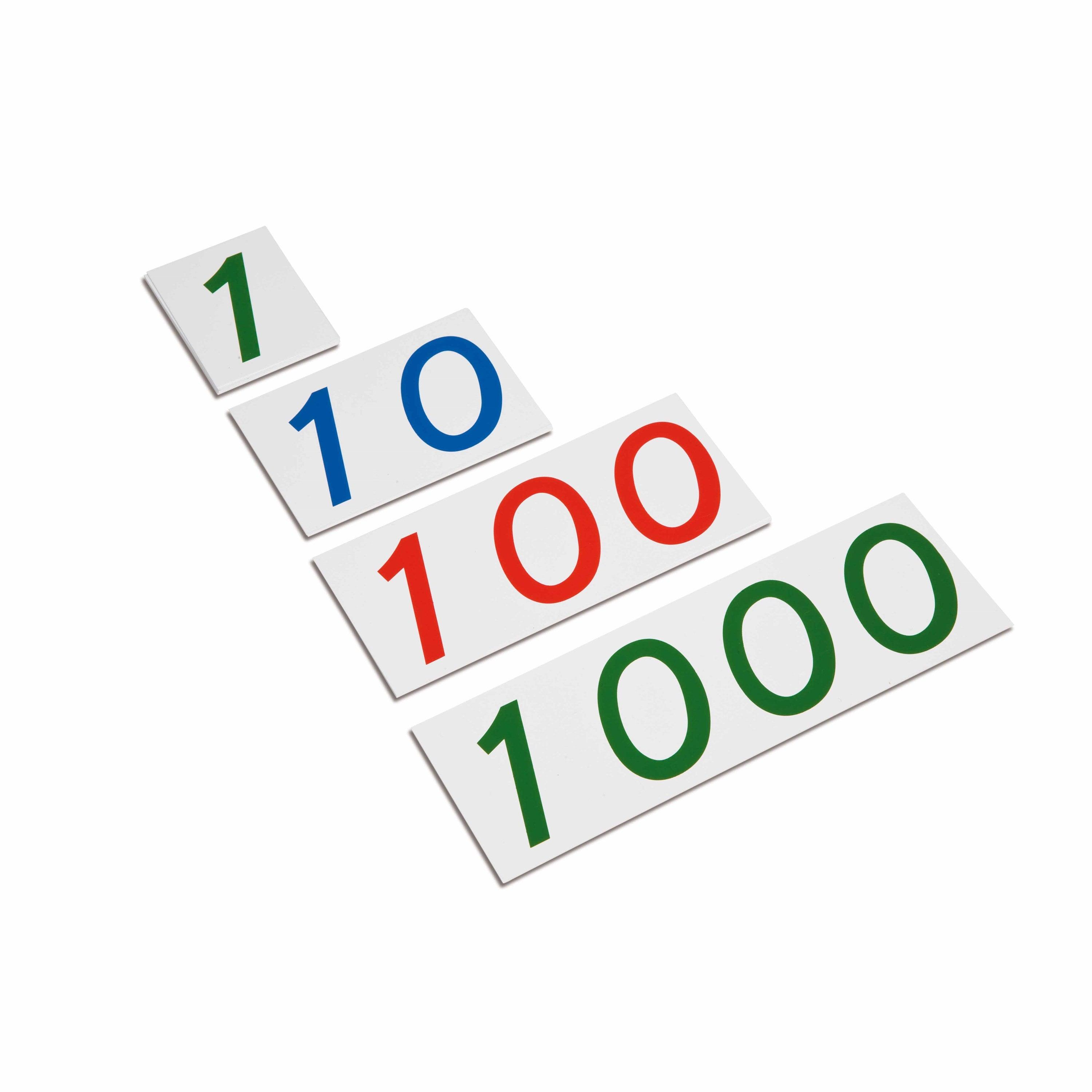 Nienhuis Montessori: cartes à grand nombre 1-1000 cartes mathématiques
