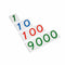 Nienhuis Montessori: didelių skaičių kortelės 1-9000 matematikos kortelės
