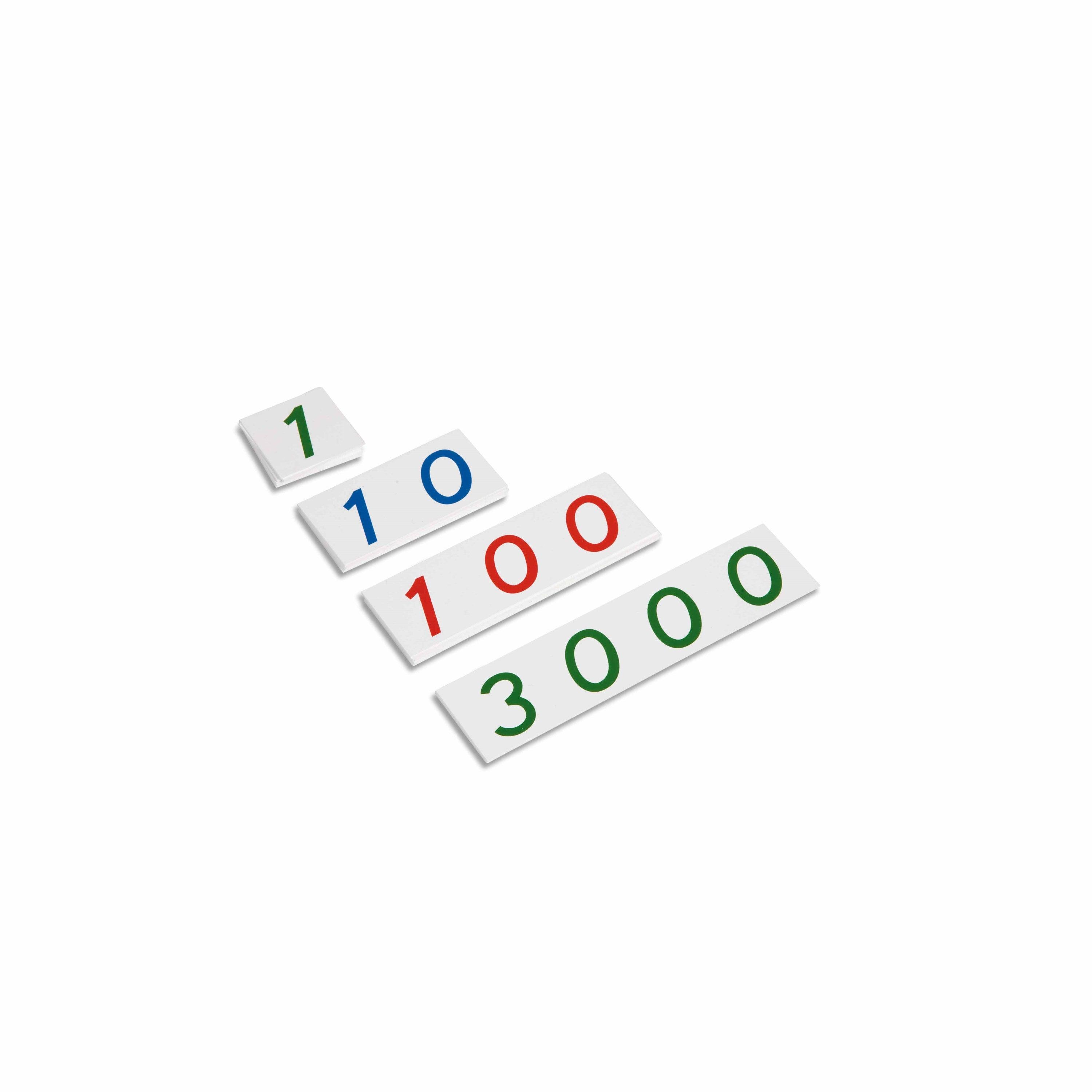 Nienhuis Montessori: Kort med små tal 1-3000 matematikkort