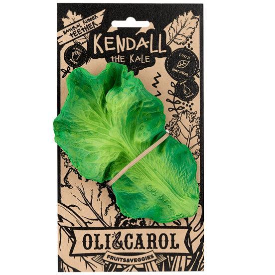 Oli and Carol: rubber kale chew Kendall the Kale - Kidealo