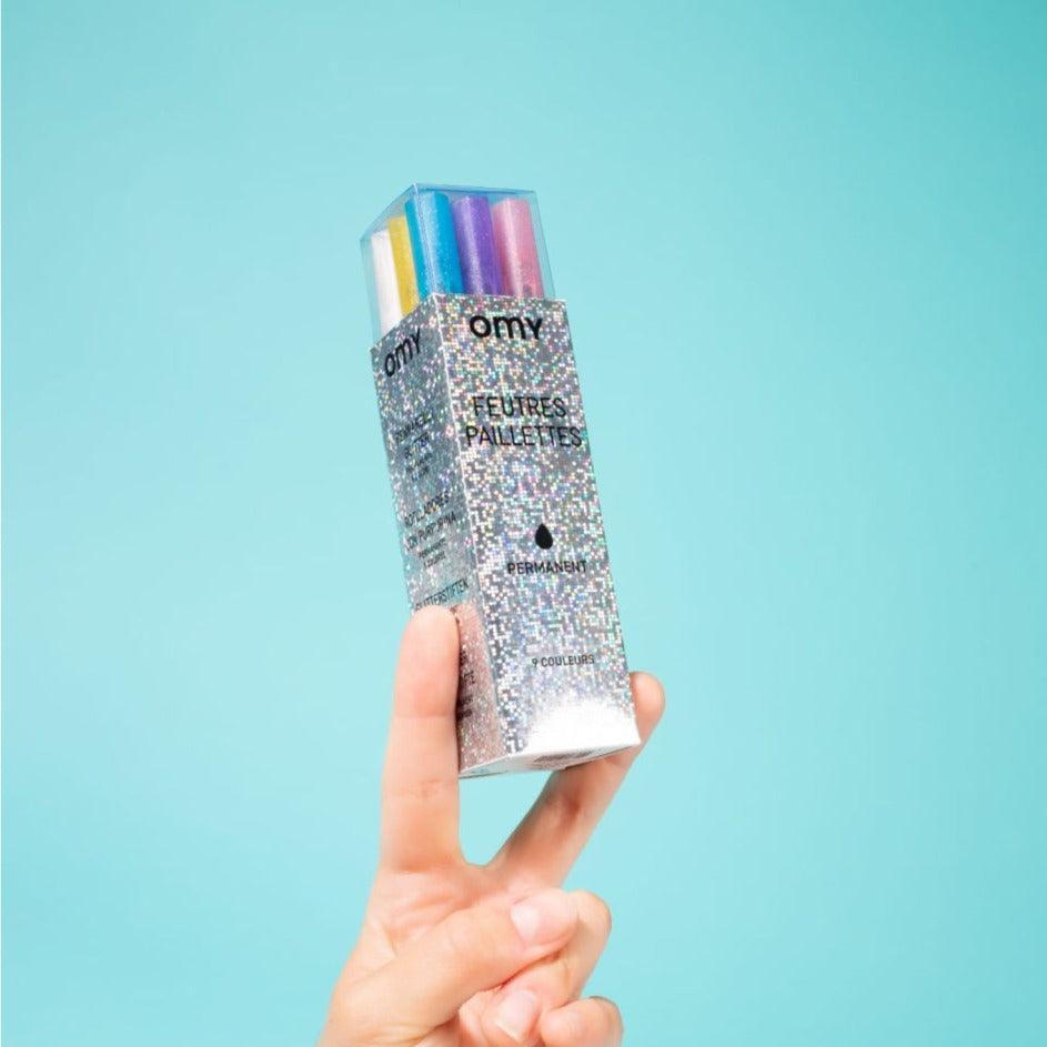 „Omy“: feutres paillettes Glitter Markers 9 PCS.